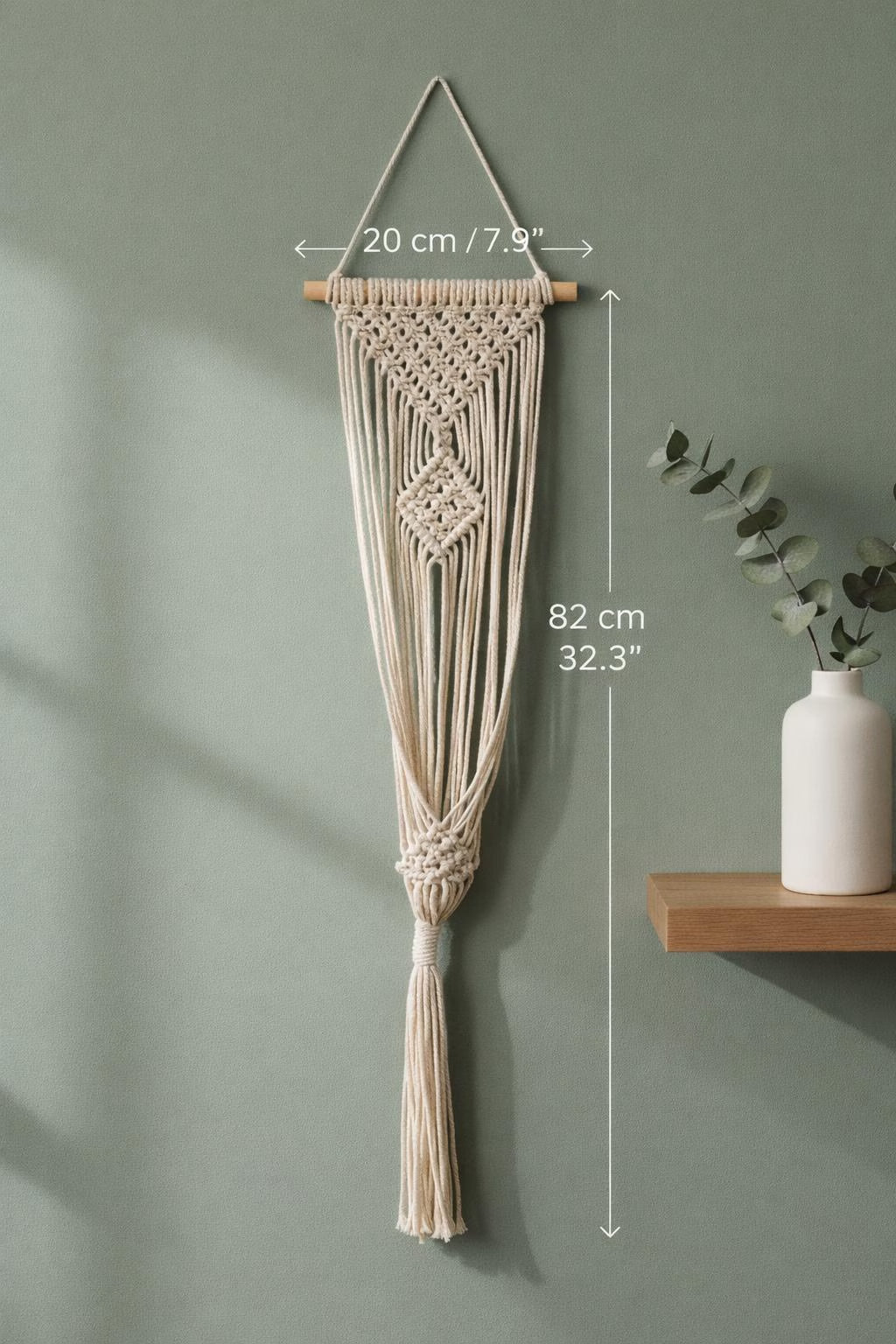 Macrame Wall Hanger | Boho Hanging Planter | Cotton Rope Decor | Bohemian Plant Gift