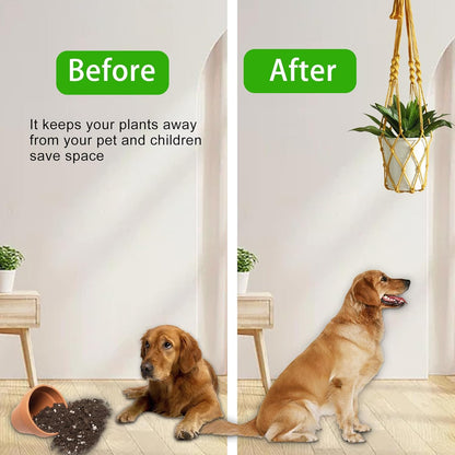 Macrame Plant Hanger Boho Hanging Planter for Indoor Plants Holder | Large Hanging Baskets for Plants Outdoor, No Tassels, Farmhouse Rustic Living Room Balcony Window Wall Decor, 2 Pack