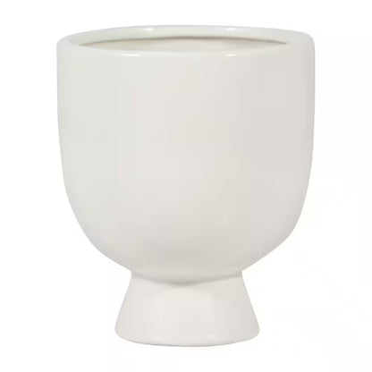White Stone Sunrise Eyes Flower Planter (6 In. W X 7 In. H)