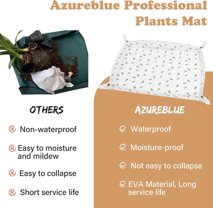 2 Pack Repotting Mat for Indoor Plants Waterproof Clear Potting Mat Foldable Plant Potting Repotting Tray Portable Gardening Tray for Indoor Potting Soil, House Plants Orchid,Succulents M